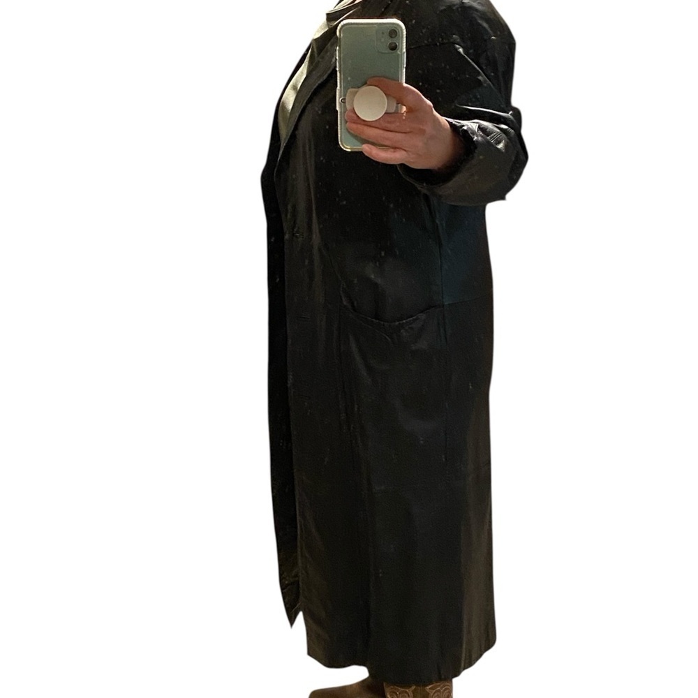 VINTAGE 90's Avanti Genuine Leather Trench Coat - Picture 9 of 12